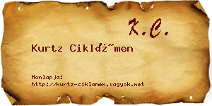 Kurtz Ciklámen névjegykártya